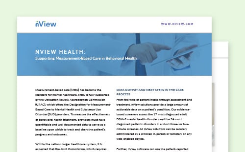 nView Health: Supporting Measurement-Based Care in Behavioral Health